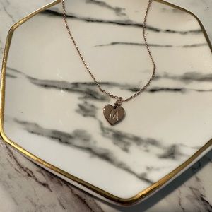 Kate spade letter “M” heart  necklace